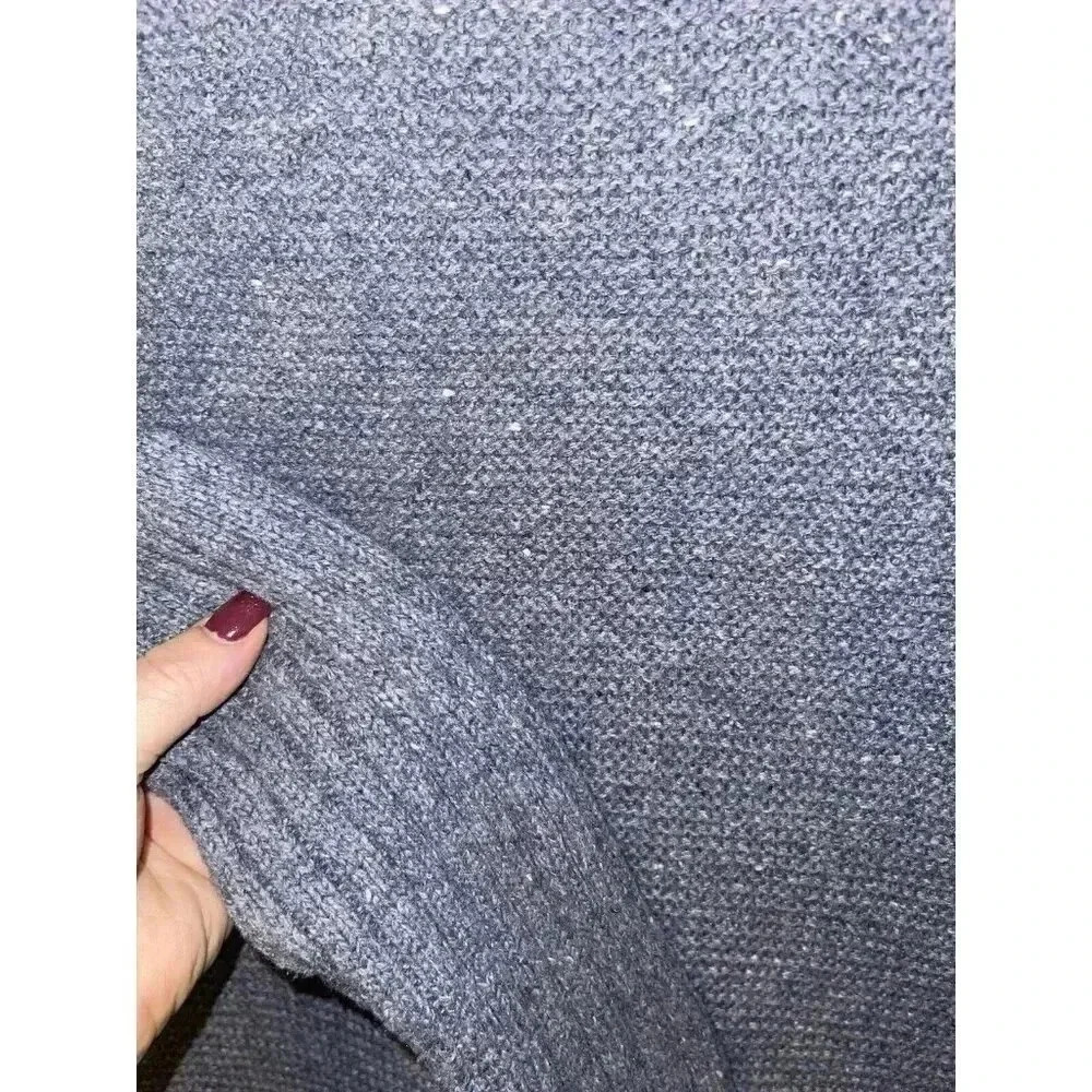 Croft & Barrow Charcoal Gray Turtleneck Ribbed Knit Long Sleeve Sweater M - Picture 3 of 6